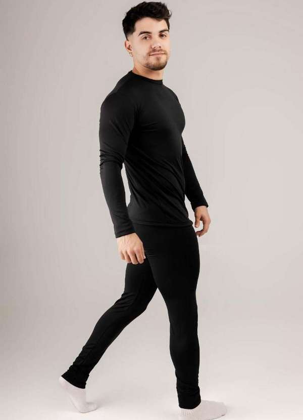 Cia da Malha - Pijama Feminino Masculino Térmico Adulto Inverno Preto 7 4