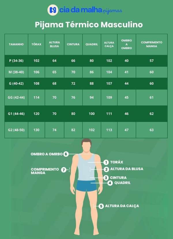 Cia da Malha - Pijama Feminino Masculino Térmico Adulto Inverno Preto 7 5