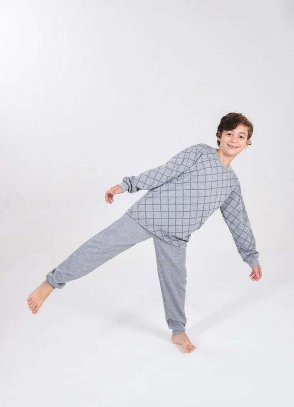Cia da Malha - Pijama Infantil Masculino Meninos Juvenil Moletinho Inverno Strings Mix