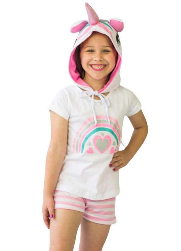 Cia da Malha - Pijama Infantil Algodão para Menina Feminino Juvenil 1 a 16 Anos Unicornio