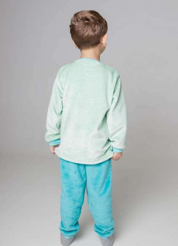 Cia da Malha - Pijama Infantil Menino Inverno Fleece Soft Longo - Novo Azul Monstro 2