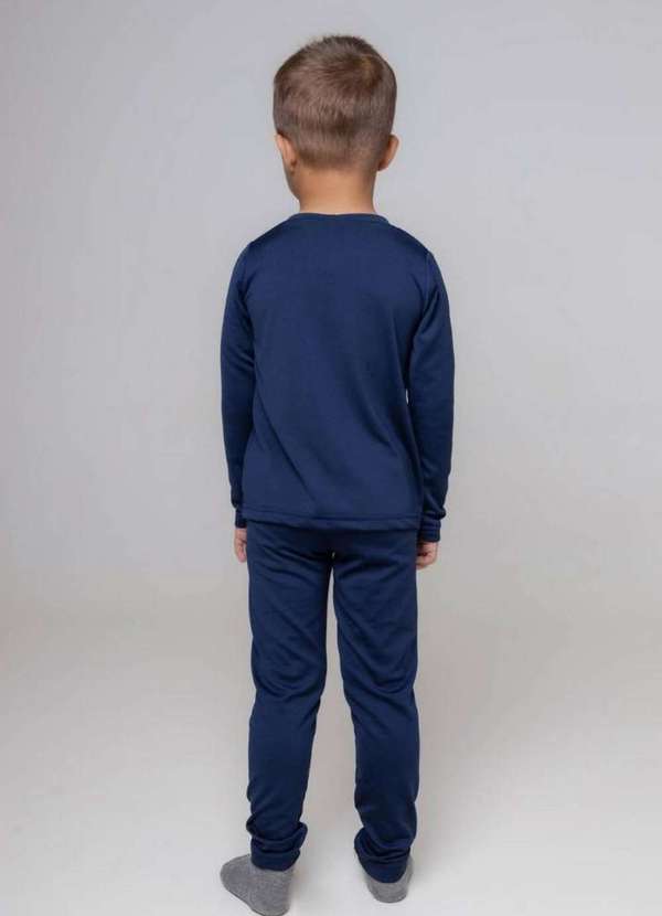 Cia da Malha - Pijama Infantil Inverno Termico Marinho Liso 4