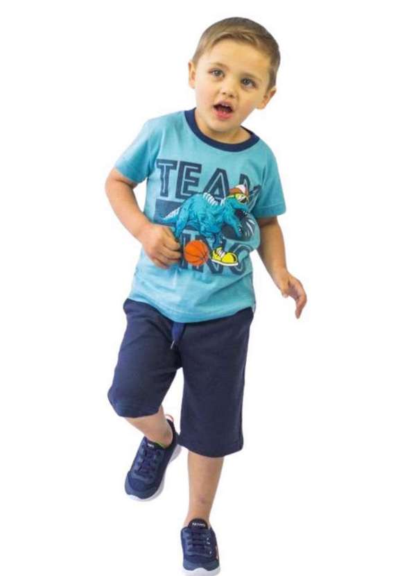 Cia da Malha - Conjunto Infantil Masculino Menino Juvenil Algodão Rn a 16 Anos Azul Claro