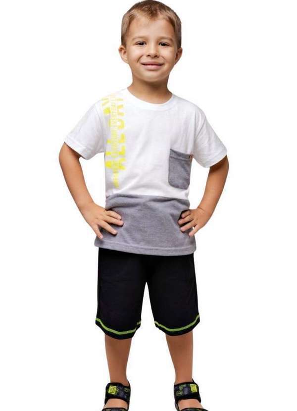 Cia da Malha - Conjunto Infantil Masculino Menino Juvenil Algodão Rn a 16 Anos Branco