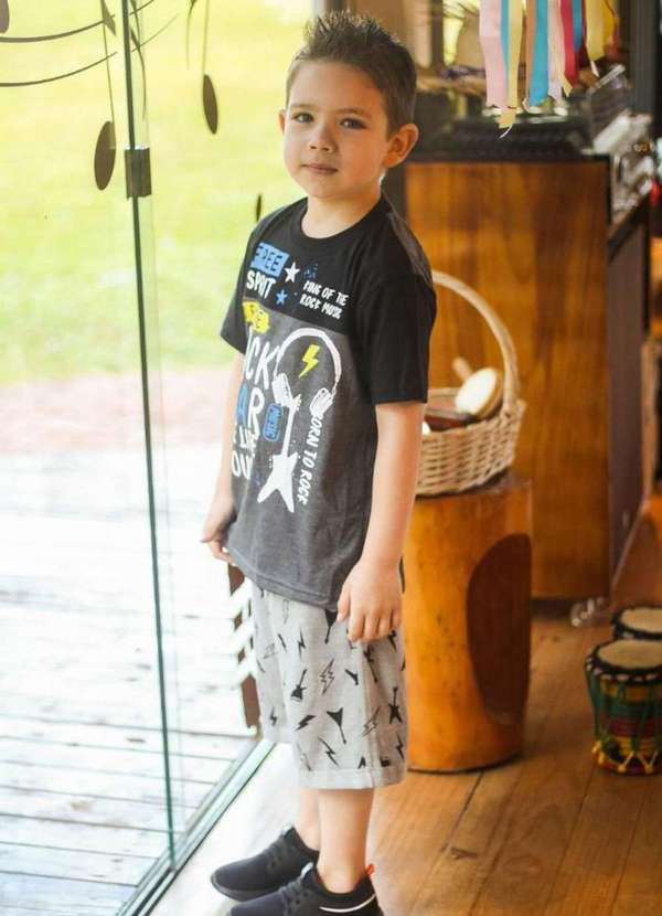 Cia da Malha - Conjunto Infantil Tactel para Menino Mescla Medio 3