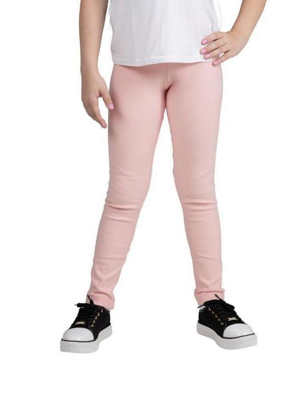 Cia da Malha - Calça Legging Infantil Feminina Meninas Juvenil Estampada Longa Rosa Claro