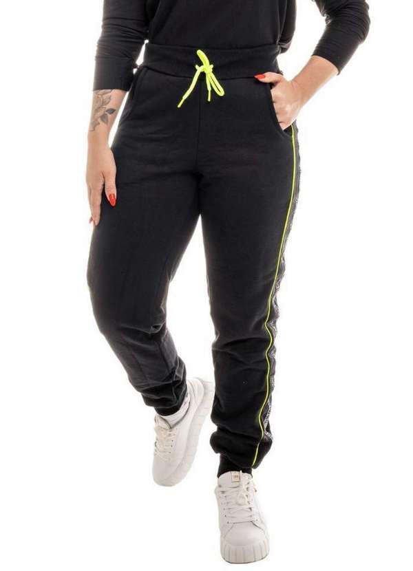 Cia da Malha - Calça Feminino Adulto Moletom Preto