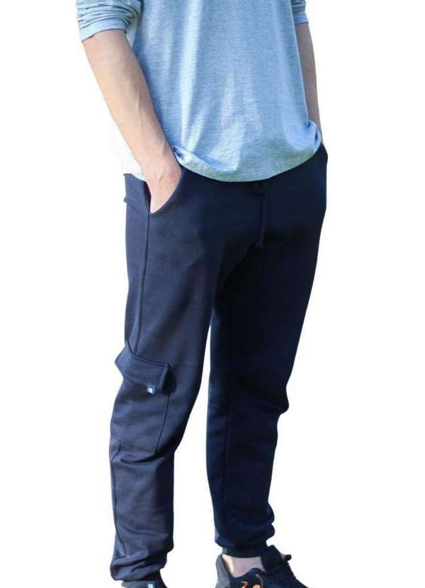 Cia da Malha - Calça Moletom Masculina Adulta Inverno para o Frio Preto 1