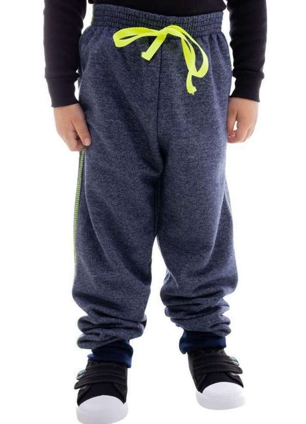 Cia da Malha - Calça Moletom Infantil Masculina Meninos Juvenil de Frio Inverno Marinho Escuro 3