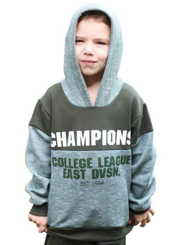 Cia da Malha - Blusa Moletom Infantil Masculina Menino Juvenil Peluciada Inverno Verde Champions