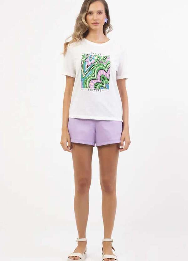 Sly Wear - Blusa T-Shirt Malha Ecológica com Estampa Exclusiva - Branco