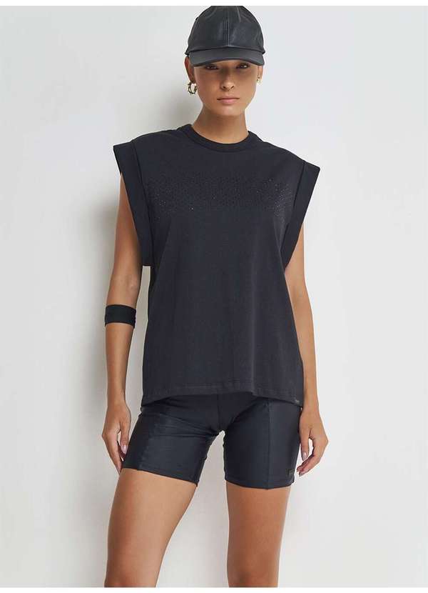 Colcci - Camiseta Muscle com Drapeados Sport Style - Preto