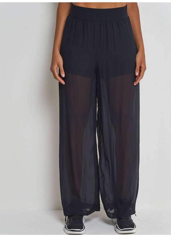 Colcci - Calça Ampla Transparente Sport Culture Style - Preto