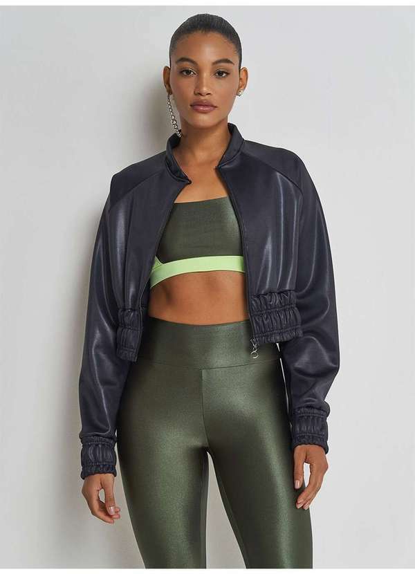 Colcci - Jaqueta Bomber Poliuretano Sport Style - Preto