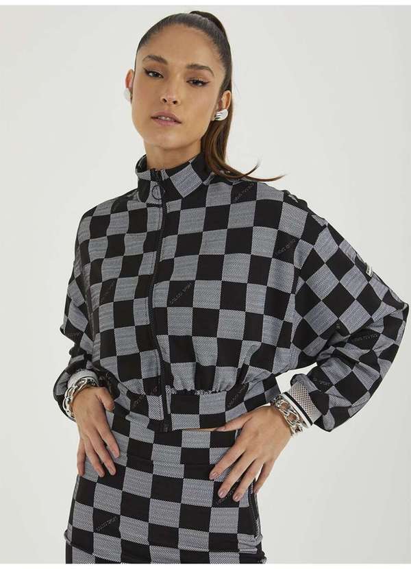 Colcci - Jaqueta Jacquard Xadrez Sport Style - Preto