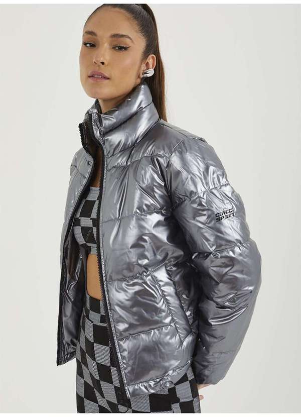 Colcci Jaqueta Puffer Metalizada Prata Prata
