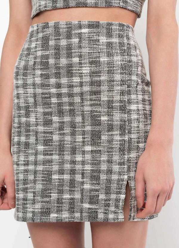 Sly Wear - Saia Curta com Fenda em Jacquard Texturizado - Preto 6