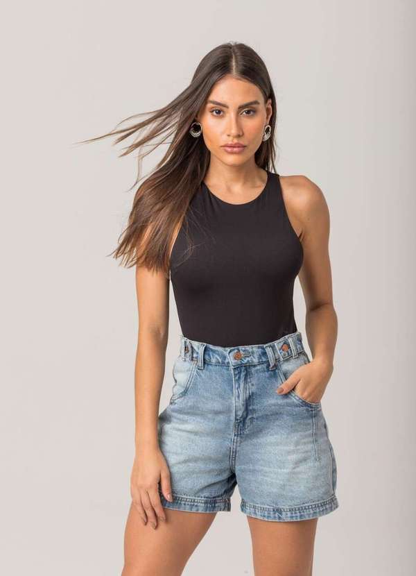 Disparate - Shorts Jeans Franzido Azul - Azul 3