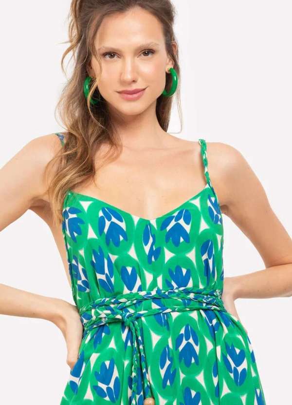 Sly Wear - Vestido Longo Máxi de Alça Estampado Verde - Verde 5