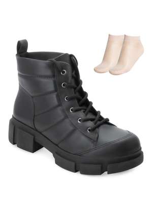 Bota Coturno Quiz e Meia Qz25-61189 Preto Alex Shoes