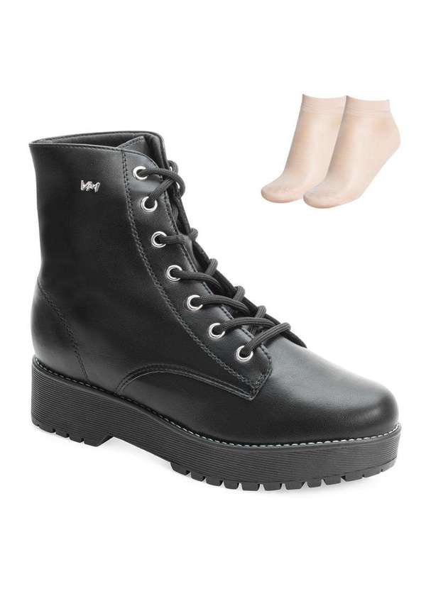 Via Marte Bota Coturno Via Marte e Meia Vm24-00400 Preto