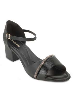 Sandália Anabela Comfortflex Cf25-25573 Preto/Grafite Alex Shoes