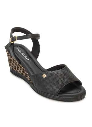 Piccadilly Sandália Anabela Piccadilly Pb Pd25-40821 Preto/Bege