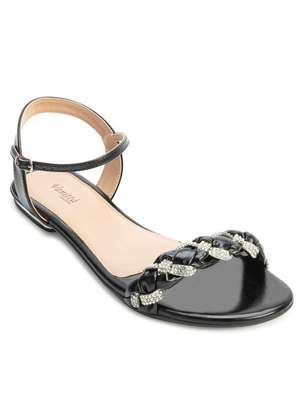 Sense Sandália Rasteira Sense Fit Va24-7268a Preto/Prata