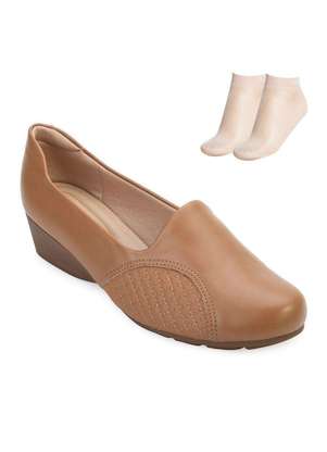 Sapato Anabela Modare e Meia Md23-70142 Caramelo Alex Shoes