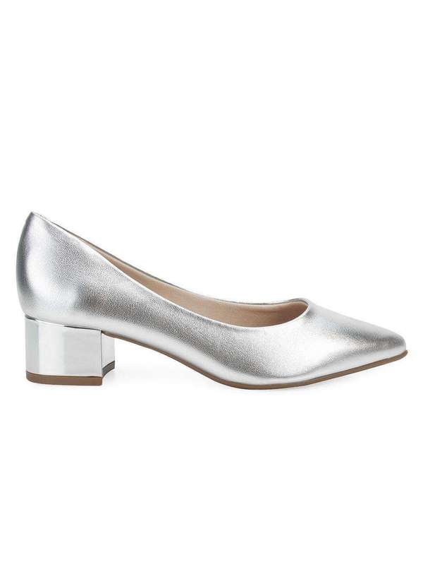 Beira Rio Scarpin Beira Rio Salto Baixo e Meia Br24-41822 Prata