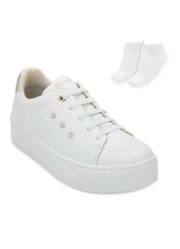 Tênis Casual Ramarim e Meia Rm25-25971 Branco/Prata Alex Shoes
