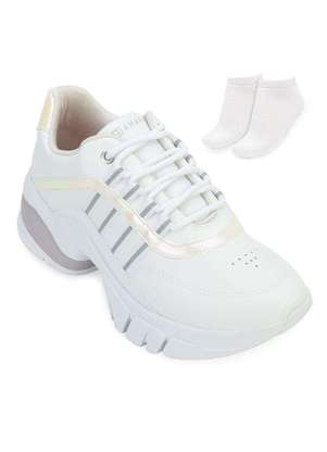 Tênis Chunky Sneaker Ramarim e Meia Rm23-23802 Branco/Cinza Alex