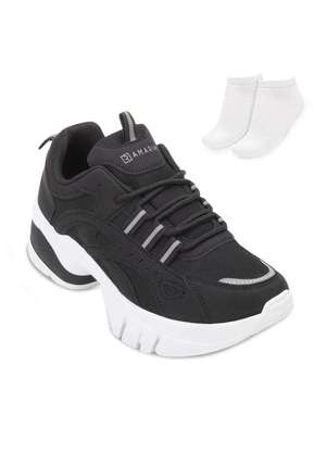 Ramarim Tênis Chunky Sneakers Ramarim e Meia Rm24-24802 Preto/Branco