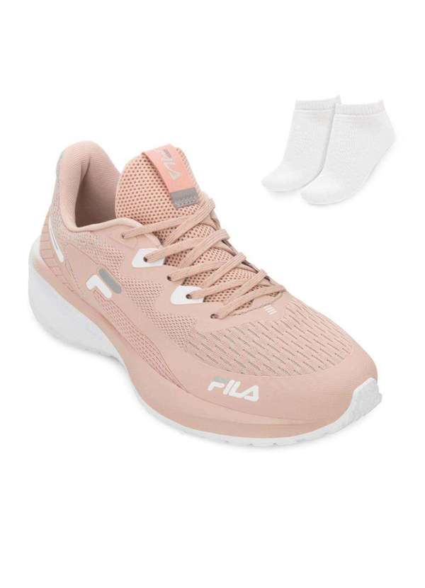 Tênis Fila Spritz e Meia Fl25 Rosê/Branco Alex Shoes
