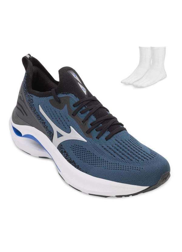 Tênis Corrida Mizuno Wave Zest 2 e Meia Mz24 Azul/Preto - Alex Shoes
