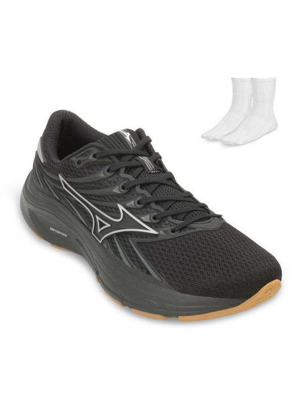 Tênis Mizuno Jet 8 e Meia Mz25 Preto/Prata - Alex Shoes