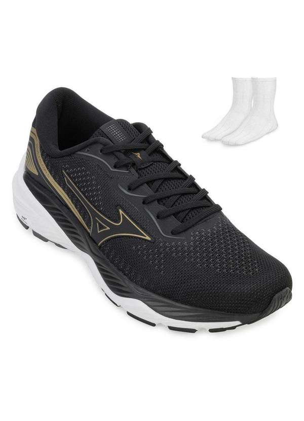 Mizuno Tênis Mizuno Wave Falcon e Meia Mz23 Preto/Dourado