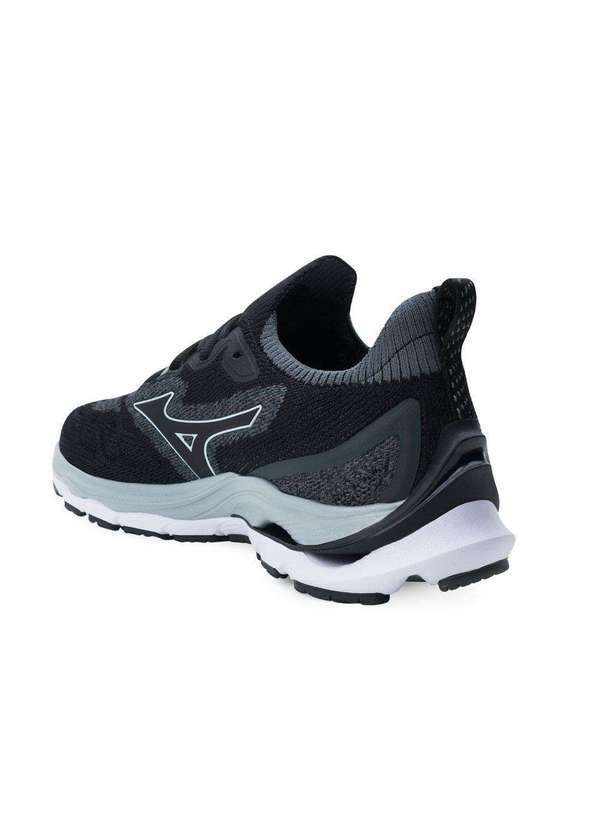 マサ④ Tênis Mizuno Wave Mirai 4 e Meia Mz22 Preto/Chumbo - Alex Shoes