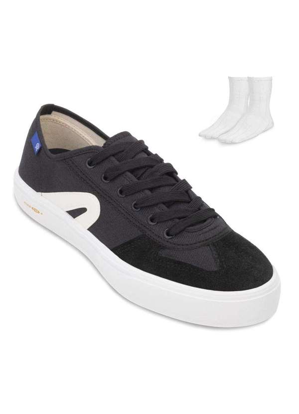 Tênis Rainha Ra24 Vl 2500 Confort e Meia Ra24 Vl 2500 Preto/Branco