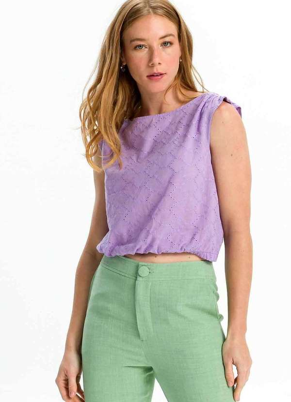 Pks - Blusa Cropped Laise Roxo