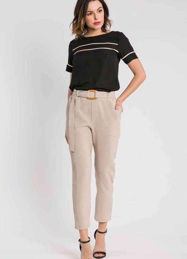 Pks - Blusa Manga Curta com Filetes Preto 3