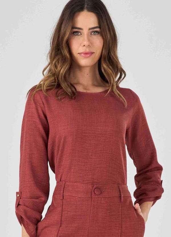 Pks - Blusa Manga Longa Marrom