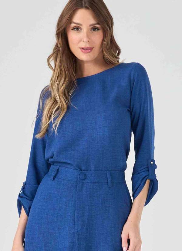 Pks - Blusa Manga Longa Azul