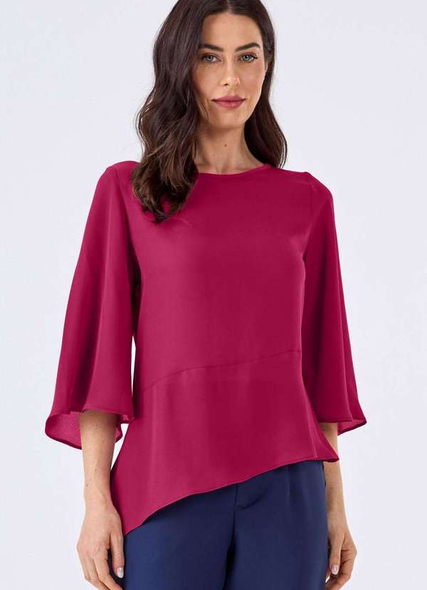 Pks - Blusa Pks Assimetrica Magenta Roxo