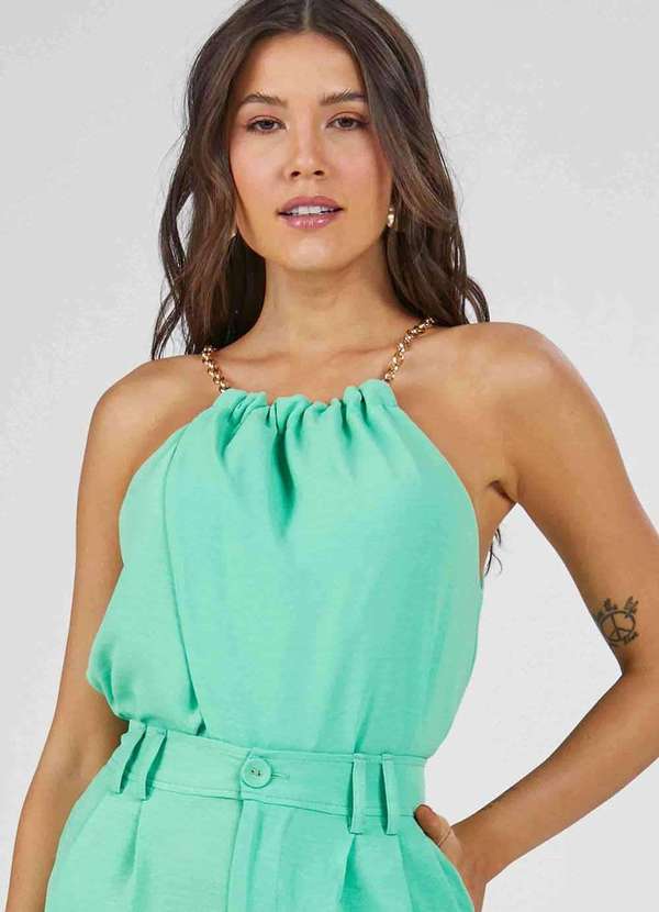 Pks - Blusa Pks com Alca Corrente Verde
