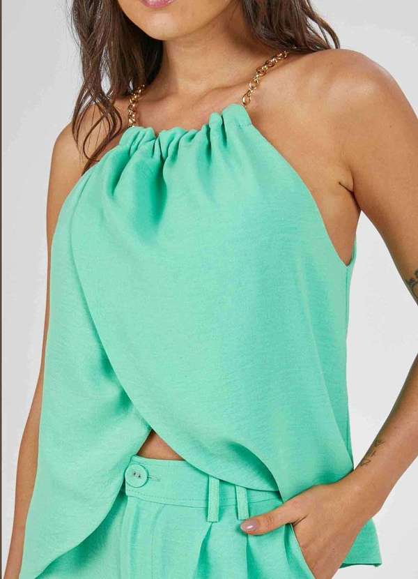 Pks - Blusa Pks com Alca Corrente Verde 3