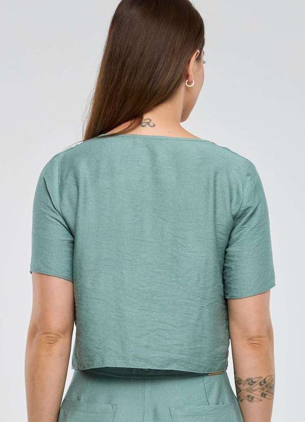 Pks - Blusa Pks com Lacos Viscose Verde 2
