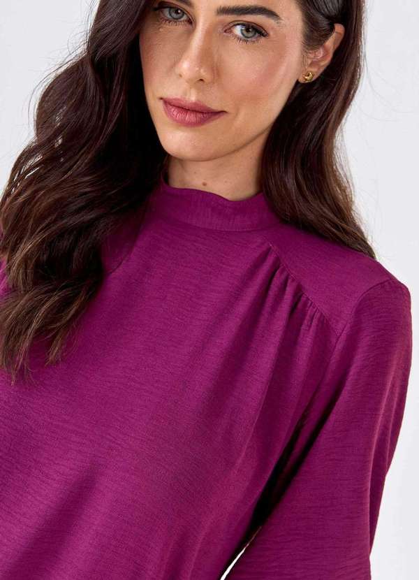 Pks - Blusa Pks Manga 7/8 Magenta Rosa 3