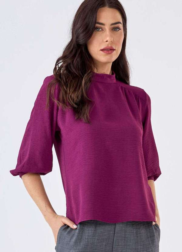 Pks - Blusa Pks Manga 7/8 Magenta Rosa 4