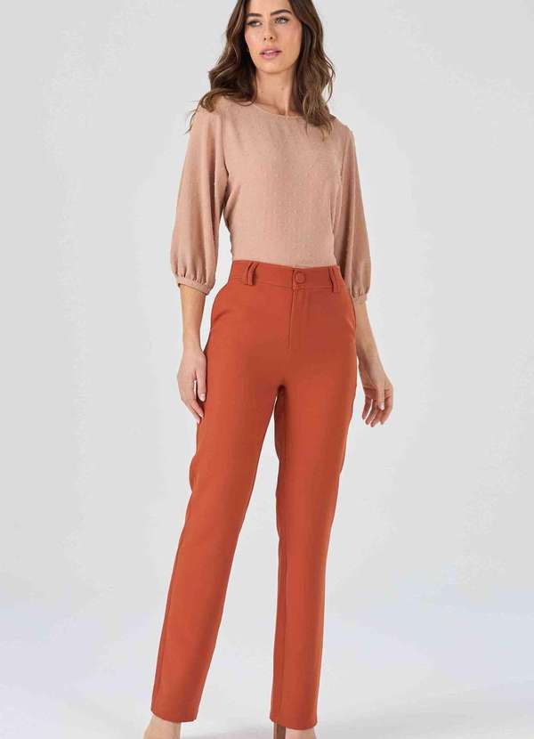 Pks - Blusa Pks Manga 7/8 Poa Bege 4